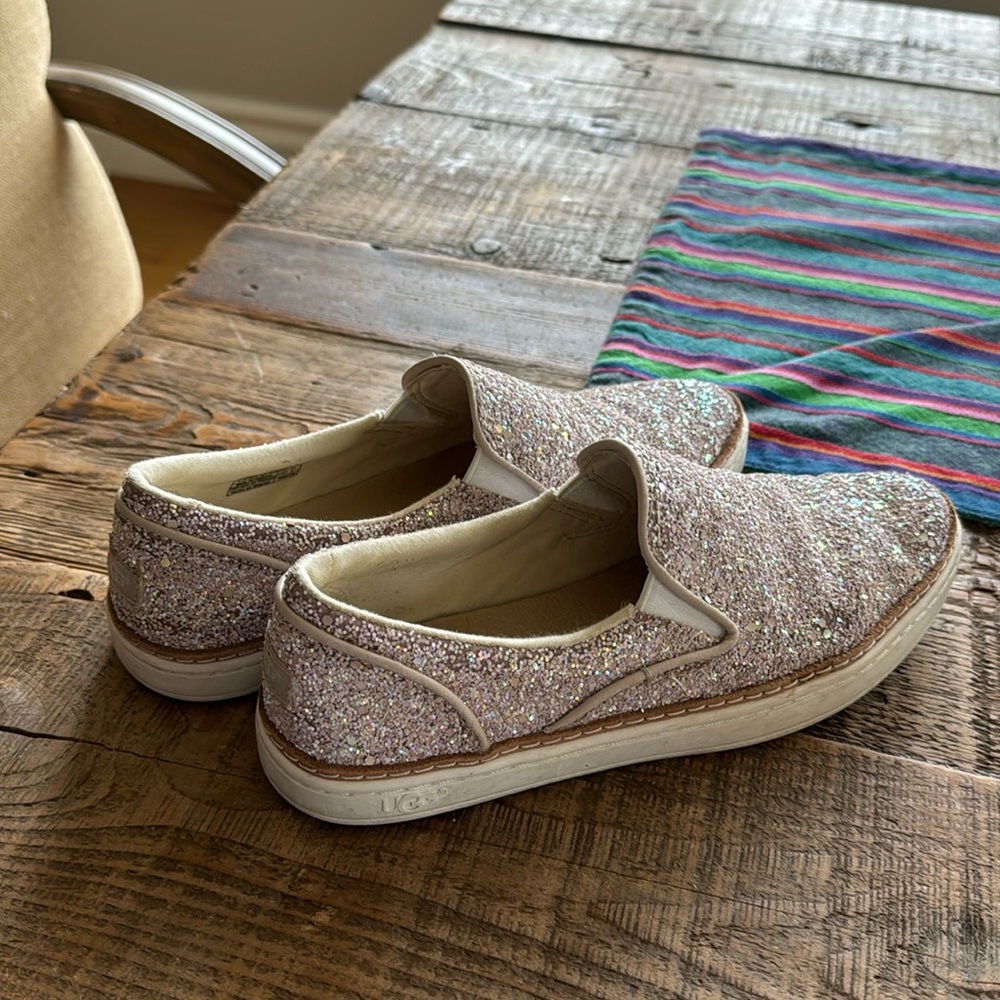 Ugg pink sparkle slip on shoes